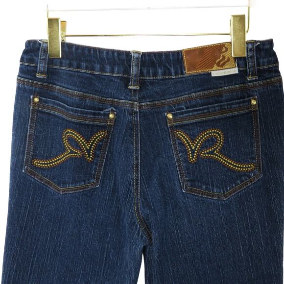 2000s Y2k Rocawear Low Rise Dark Wash Flared Jeans Waist 30" - Picture 5 of 9